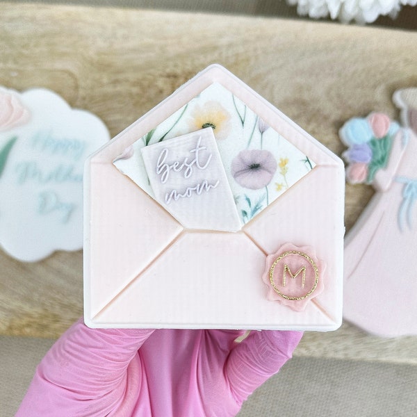 Mothersday gift Envelope Set Cookie Embosser Cookie Stamp with Cutter