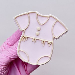 Baby Bodysuit No. 3 Embosser Cookie Stamp with Cookie Cutter