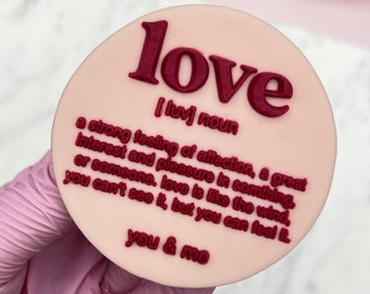 Love Definition Embosser Fondant Stamp