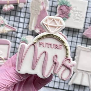 Future Mrs Ring Cookie Cutter Embosser Stamp Wedding
