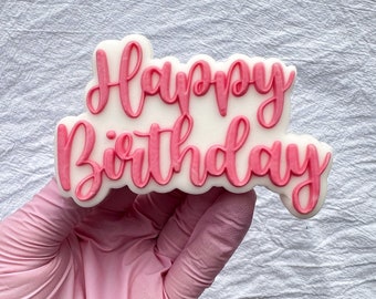 Happy Birthday Lettering Pop Up Embosser Cookie Stamp Cookie Cutter