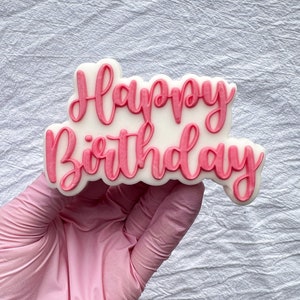 Happy Birthday Lettering  Pop Up Embosser Cookie Stamp Cookie Cutter