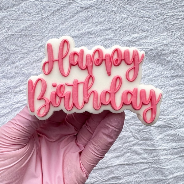 Happy Birthday Lettering  Pop Up Embosser Cookie Stamp Cookie Cutter