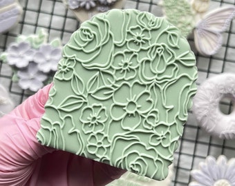 Floral Pattern 5 Fondant Embosser Cookie Stamp Cookie Cutter