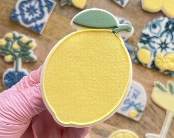 Lemon with Lemon Skin Texture Cookie Cutter Embosser Stamp Wedding Amalfi Coast