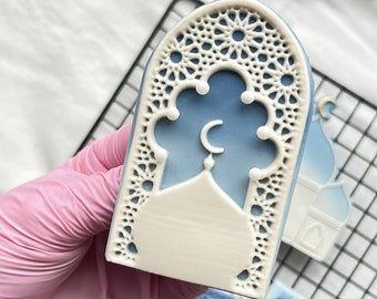 Arabic Window Mosque 3D Pattern Cookie Cutter Embosser Stamp