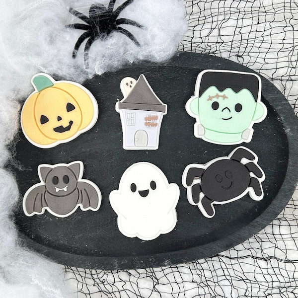 Spooky Midis Set of 6 Halloween 2024 Small Sugarcookie Stamp Embosser Stamp Pop Up Fondant Cookie Stamp