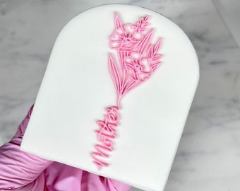 Brunch of Flowers Mother Embosser Stamp Fondant Cookie