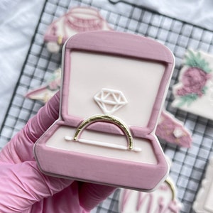 Ring Box Cookie Cutter Embosser Stamp Wedding image 1