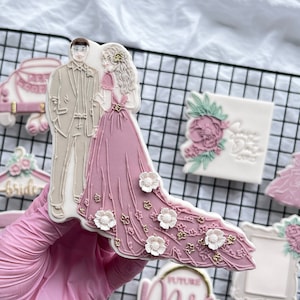 Brautpaar XXL Cookie Cutter Embosser Stamp Wedding