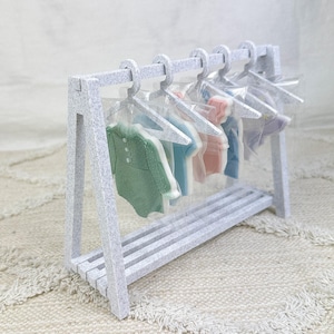 Présentoir à biscuits – Mini porte-vêtements pour décorations de biscuits (pour baby shower et anniversaire)