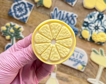 Emporte-pièce en forme de tranche de citron, gaufrage, mariage, côte amalfitaine