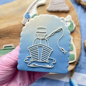 Angler in Boat Cookiestamp Embosser