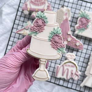 Bruidstaart Bloemen Koekjesvorm Embosser Stempel Bruiloft