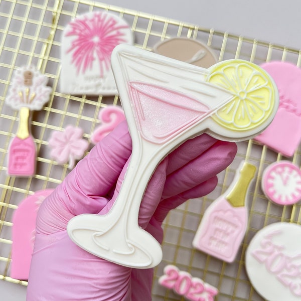 Magarita Cocktail Pop Up Embosser Cookie Stamp with matching Cookie Cutter