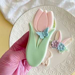 XXL Tulip Pop Up Fondant Embosser Cookie Stamp Cookie Cutters