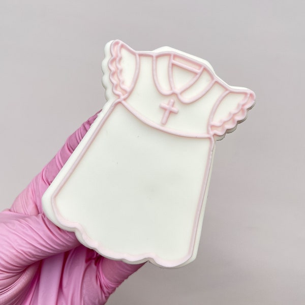 Christening Gown Cookie Cutter Etsy