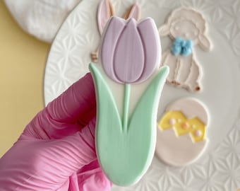 Tulip Pop Up Fondant Embosser Cookie Stamp Cookie Cutter