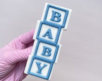 Baby Block Cube  Embosser Stamp Keksstempel mit Keksausstecher