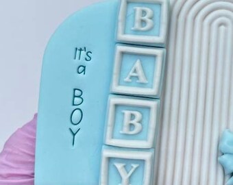 It's a Boy Vertical Acrylic Font Cookie Stamp