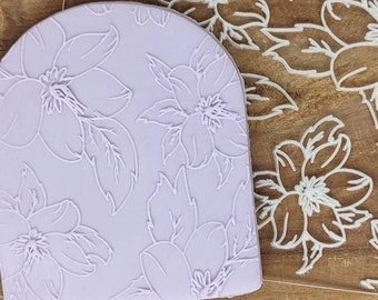 Floral Pattern 1 Embosser Stamp Fondant Cookie