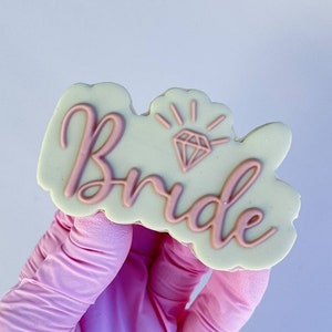 Bride lettering Stamp & Cutter Embosser Stamp Fondant Stamp Wedding Cookie Cutter image 1