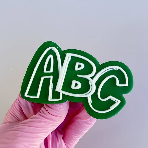 ABC Buchstaben Cookie Embosser & Cutter Fondantstempel Einschulung