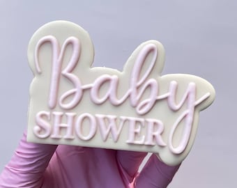 Baby Shower Lettering Embosser Stamp Cookie stamp with cookie cutter