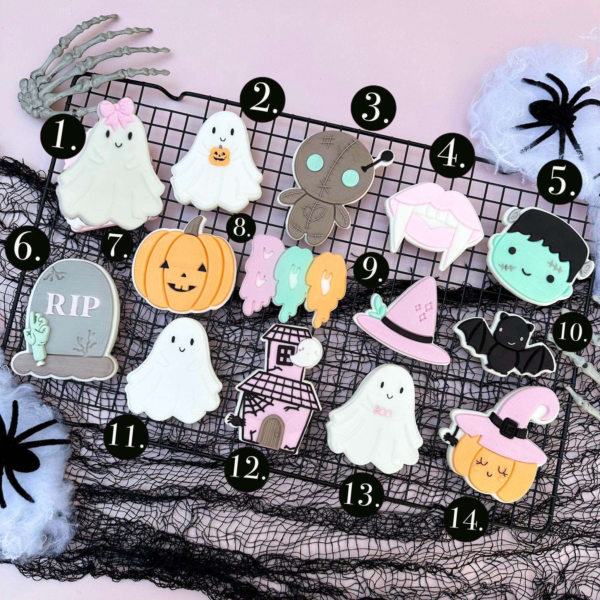 21-teiliges Mini-Ausstechformen-Set Halloween – Geister Mit Augen/Mund-Designs, Aus PP-Kunststoff