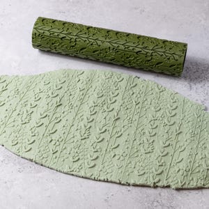 3D Texture Rolling Pin “Wild Garden” – Deep Floral Pattern Embossing Roller for Cakes & Fondant