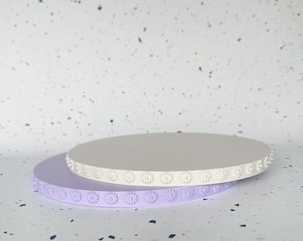 Herbruikbaar taartonderbord met madeliefjesmotief, Moederdageditie – Gladde rand | Minimalistische taartbodem | 10-30 cm | Gemaakt in Duitsland