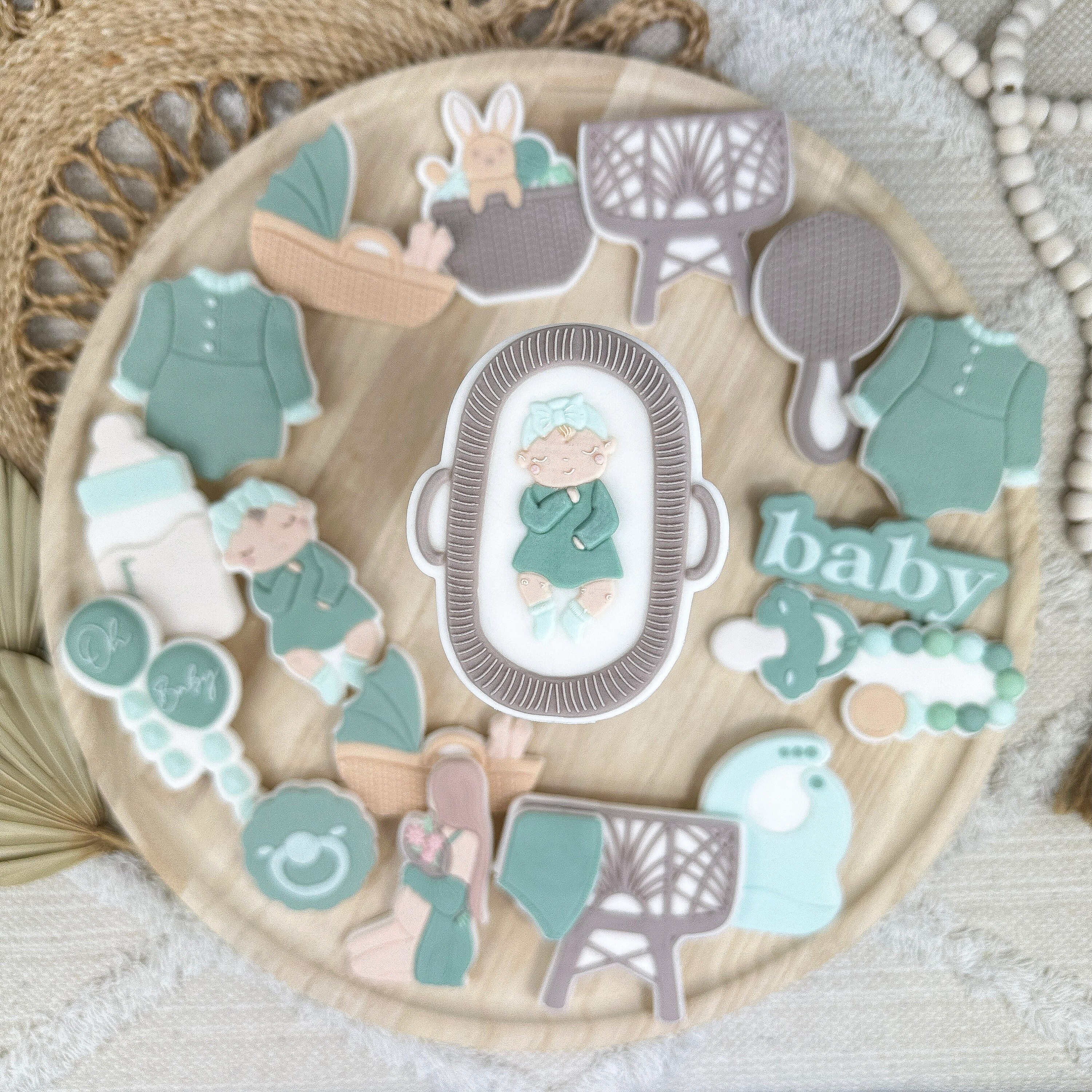 Minimalist Baby Boho Nest with Baby Cookie Cutter & Embosser Stamp Set for Babyparty