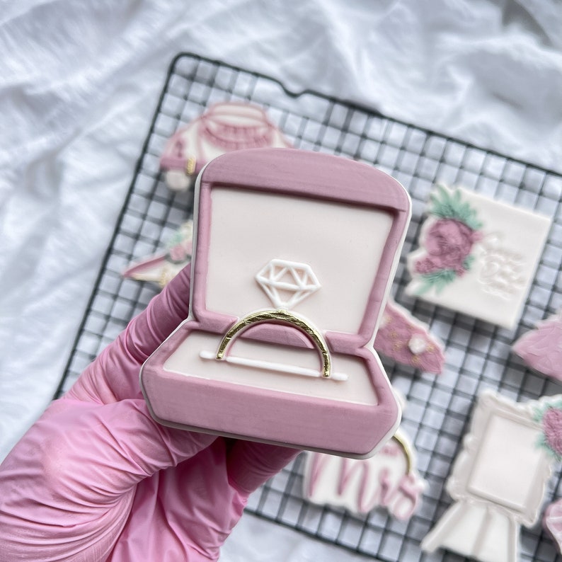 Ring Box Cookie Cutter Embosser Stamp Wedding image 1