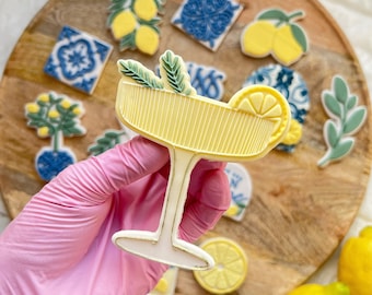 Emporte-pièce en forme de verre à cocktail, gaufrage, mariage, côte amalfitaine