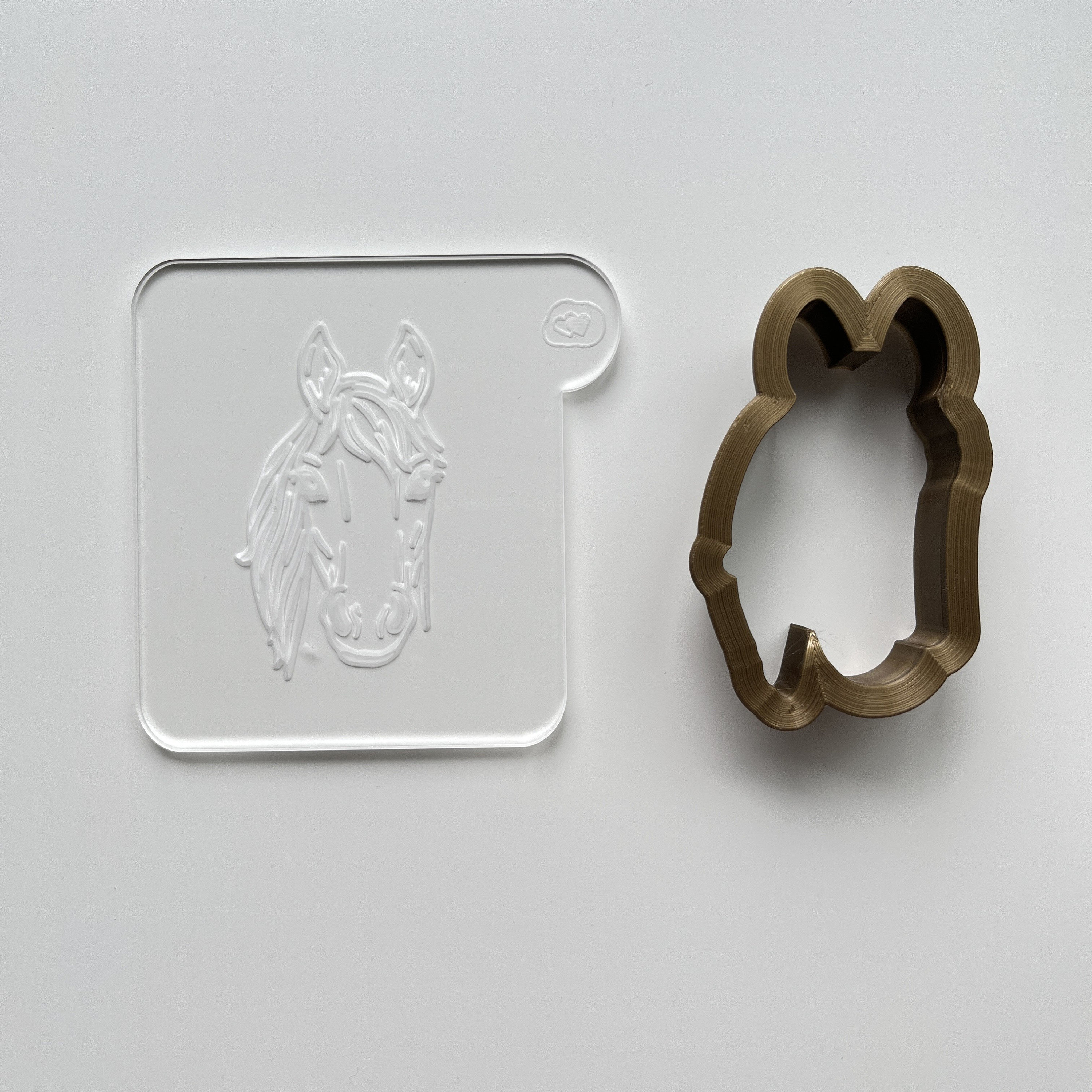 Custom Pet Horse Head Embosser Cookie Stamp with Cutter