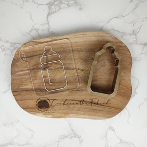 Baby Bottle Embosser Cookie Stamp with Cookie Cutter image 5