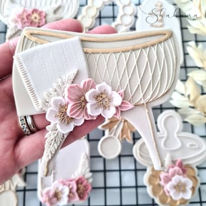 Minimalist Baby Bed Rattan Fondant Embosser Stamp