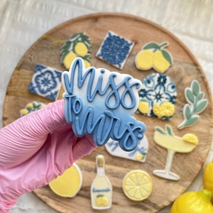 Miss to Mrs Lettering Cookie Cutter Embosser Stamp Wedding Amalfi Coast