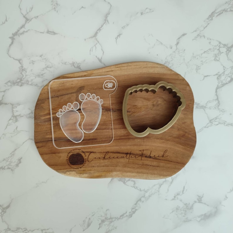 Baby Feet Embosser Stamp Cookie Stamp With Cookie Cutter Etsy
