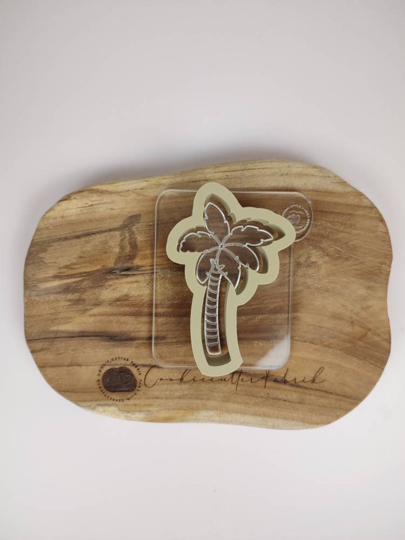 Palm tree cookie stamp with cookie cutter Cookie Cutter Biscuit Stamp image 3