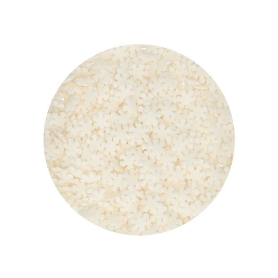 Edible Sugar Snowflake sprinkles White 50g