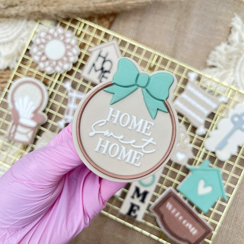 Home Sweet Home Fondant Embosser Cookie Stamp Cookie Cutter image 1