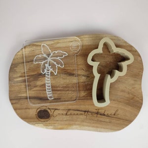 Palm tree cookie stamp with cookie cutter Cookie Cutter Biscuit Stamp image 2