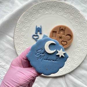 EID MUBARAK Acrylic Font Stamp Fondant Cookie Stamp Cookie Font Set image 1