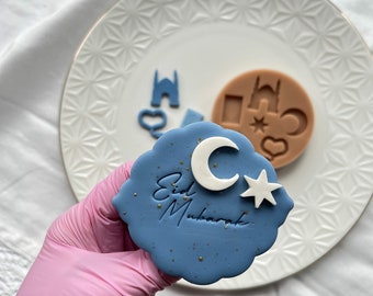 EID MUBARAK Acrylic Font Stamp Fondant Cookie Stamp Cookie Font Set