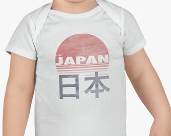 Infant Visit Japan Short Sleeve Onesie® | Baby Japanese White One-piece | Multiple Toddler Sizes