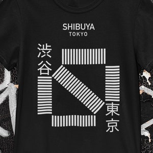 Japanese Shibuya Crossing Minimalist Tee, Shibuya Tokyo T-Shirt for Men and Women