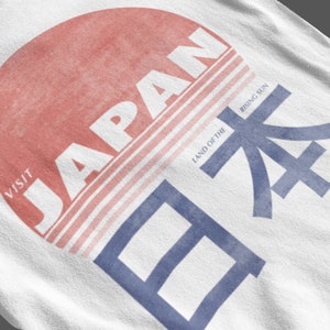 Visit Japan Washed Out T-Shirt, Japanese  Vintage Street Wear Grungy Tee for Men and Women