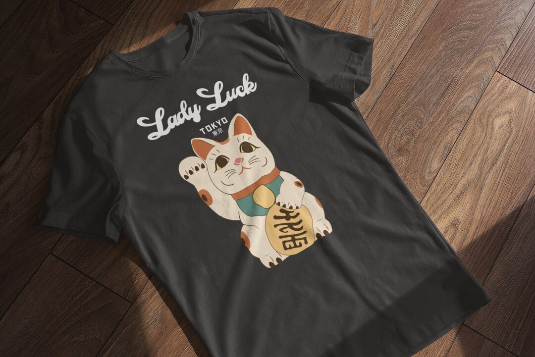 Japanese Lady Luck Maneki Neko Cat Shirt Graphic Street Wear - Etsy