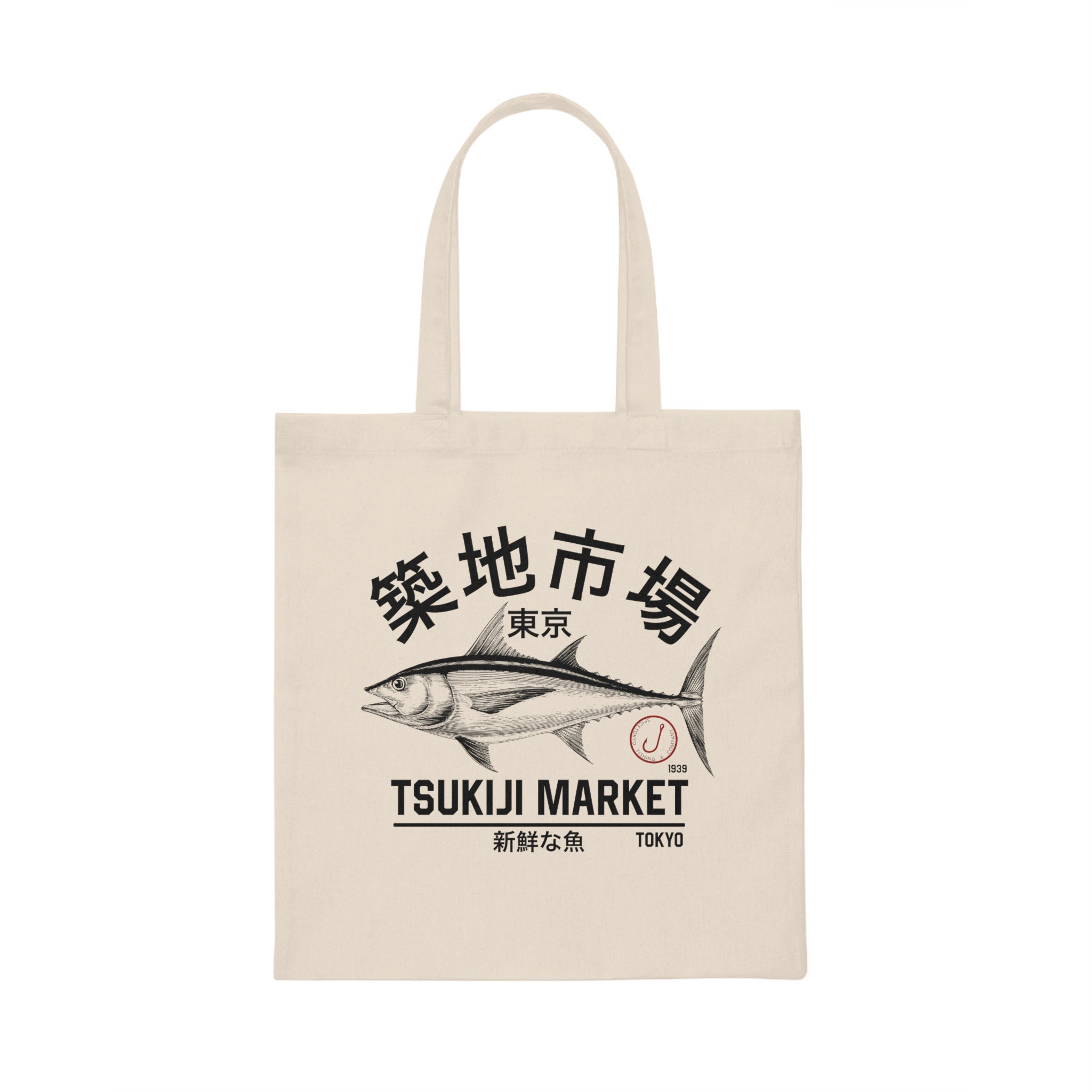Japanese Tsukiji Market Fishing Graphic Canvas Tote Bag